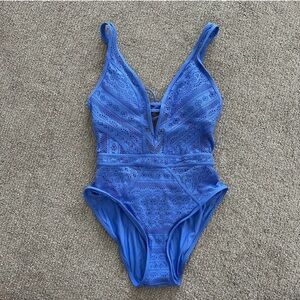 BECCA Blue Lace One Piece Swimsuit